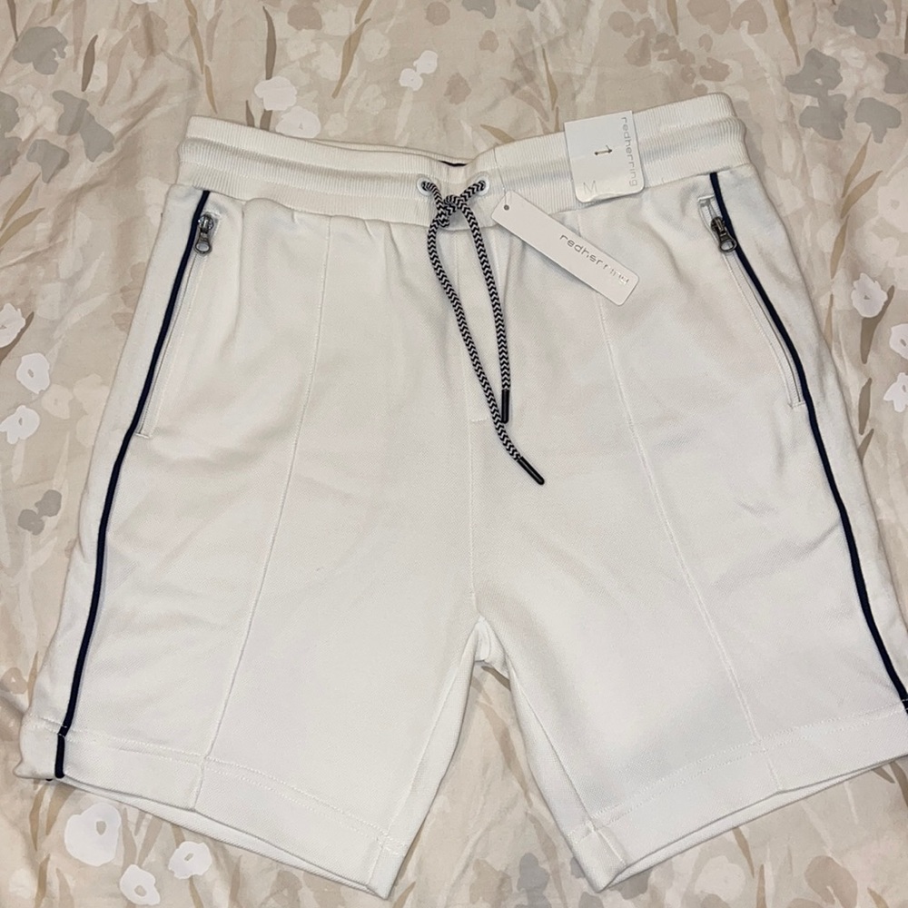 NWT UK Brand Red Herring Mens Side Stripe Knit Shorts
